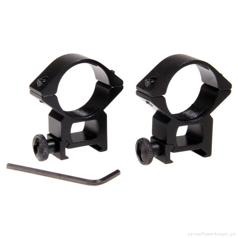 Externo Anilhas Altas 30mm Delta Tactics Trilho Weaver 2u — Acessórios & Componentes — Airsoft Market PT