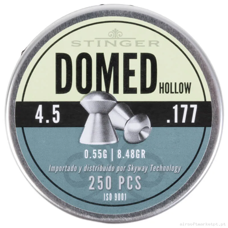 Perdigão Diábolo Punta Hueca 4.5mm 0.55g Stinger Domed Hollow 250u — Munição (BBs) — Airsoft Market PT