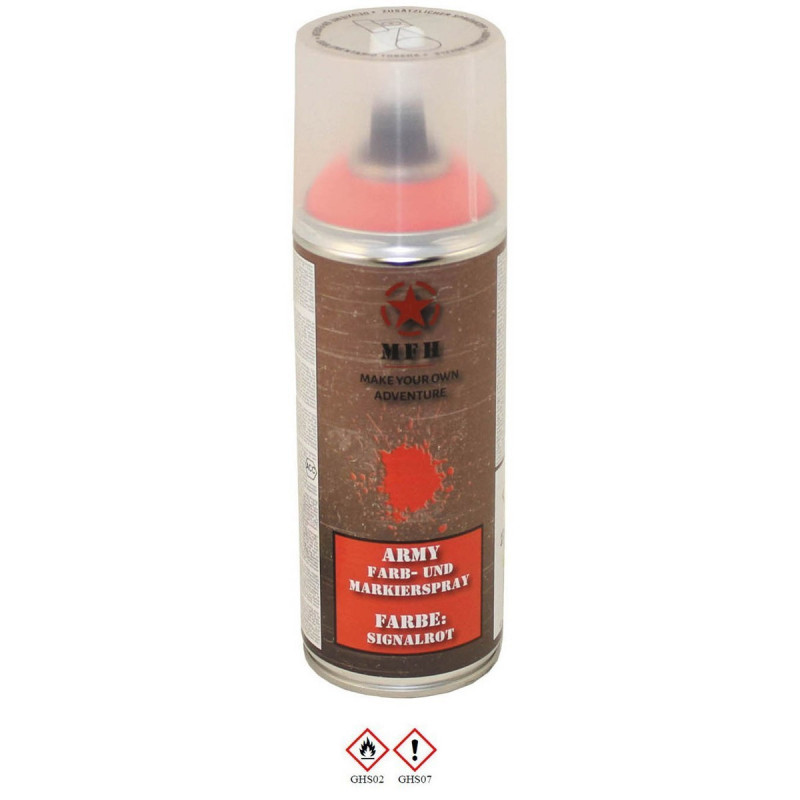 Spray Militar Vermelho Fluorescente [MFH] — Outros — Airsoft Market PT