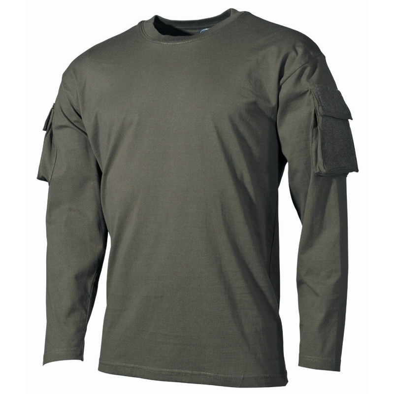 T-Shirt Manga Comprida c/ Bolsos Olive [MFH] — Vestuário (Fardas) — Airsoft Market PT