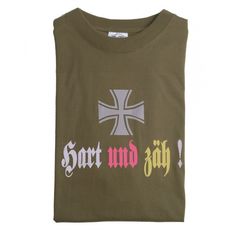 T-Shirt "Hart Und Zäh" OD — Vestuário (Fardas) — Airsoft Market PT