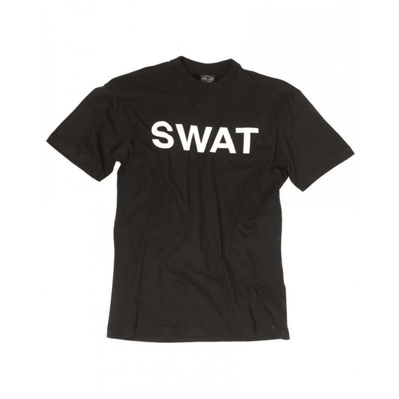 T-Shirt "SWAT" Preta [Miltec] — Vestuário (Fardas) — Airsoft Market PT