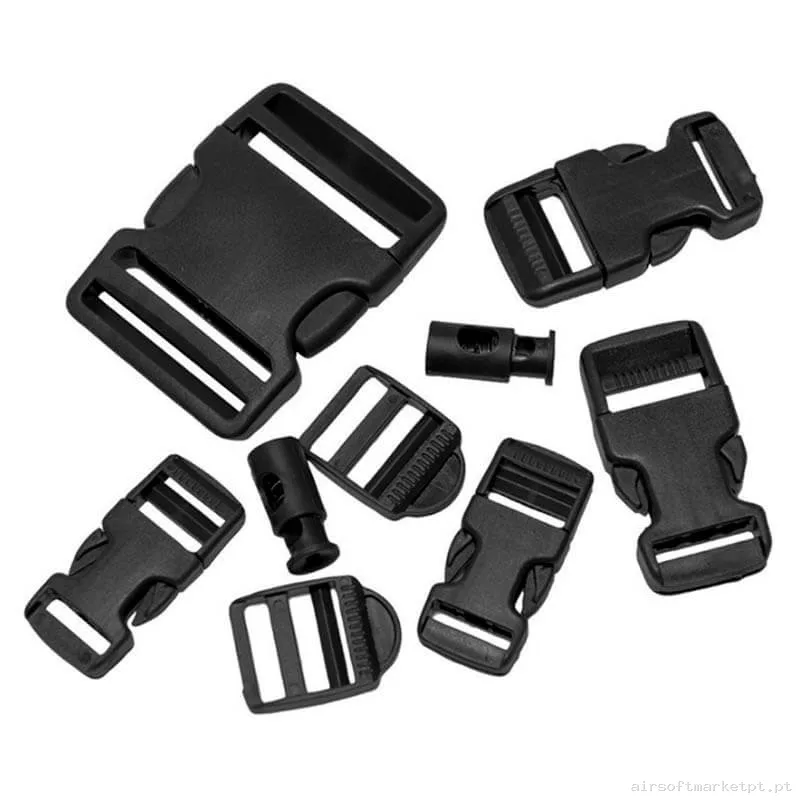 Conjunto de Fivelas para Mochila Mil-Tec preto 9u — Acessórios & Componentes — Airsoft Market PT