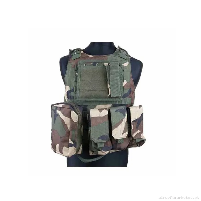 Chaleco Airsoft FSBE - Woodland — Coletes & Rigs — Airsoft Market PT