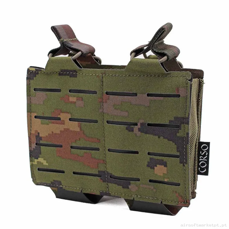 Pouch Corso Cargador G36 Doble Dagger Láser Pixelado Boscoso — Coletes & Rigs — Airsoft Market PT