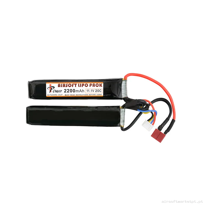 Bateria Lipo Nunchuk Duplo Ipower 2200mah 11.1v 20c (T-Plug) — Baterias & Carregadores — Airsoft Market PT