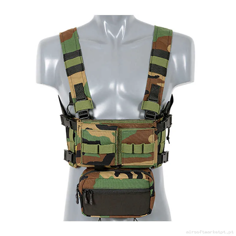 Colete Chest Rig Emerson Micro Mk3 Em2961wl Woodland — Coletes & Rigs — Airsoft Market PT