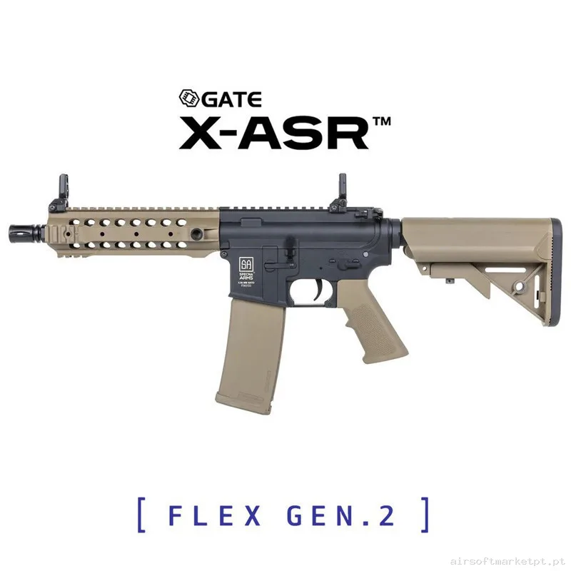 Réplica Specna Arms SA-F01 Flex gen2 X-ASR Negro Tan — Rifles de Assalto (AR/M4/AK) — Airsoft Market PT