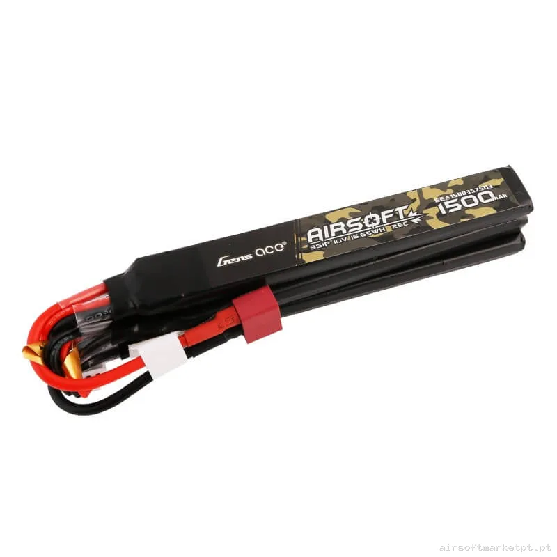 Bateria Lipo Nunchuk Triplo Gens Ace 1500mah 11.1v 25c (T-Plug) — Baterias & Carregadores — Airsoft Market PT