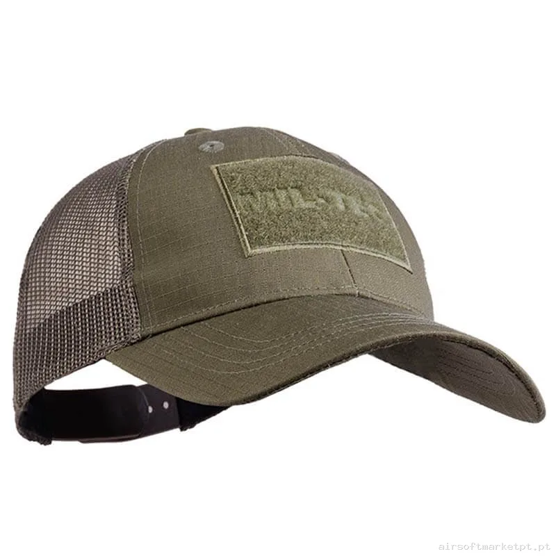 Gorro de Beisebol Velcro Mil-Tec Trucker Cap verde od — Proteção Ocular & Facial — Airsoft Market PT