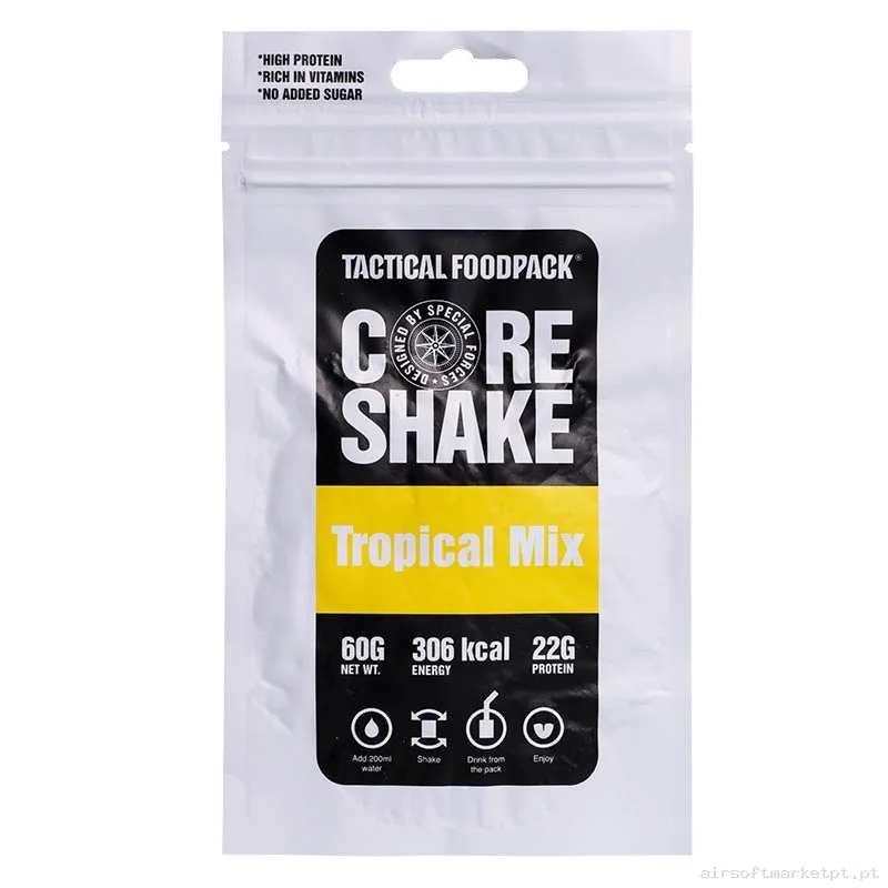 Batido de Proteínas em Pó Tactical Foodpack Core Shake Sabor Tropical (Vegetariano) — Outros — Airsoft Market PT