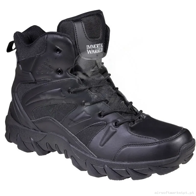 BOTA IMMORTAL WARRIOR DELTA 6” NEGRA CAÑA MEDIA - 46 — Calçado — Airsoft Market PT