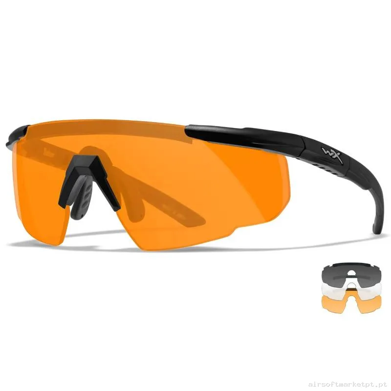 Óculos Wiley X Saber Advanced 3 Lentes Negras — Proteção Ocular & Facial — Airsoft Market PT