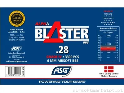 Bbs muniçao 0,28 PVC Alpha Blaster ASG — Munição (BBs) — Airsoft Market PT (foto 3)