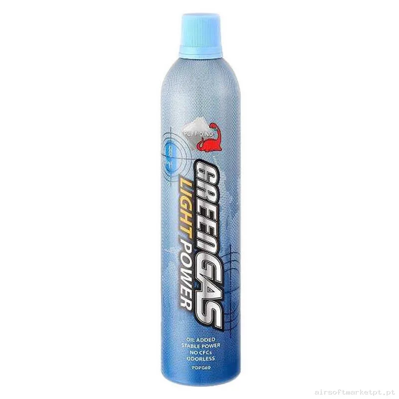 Gas Puff Dino Green Gas Leve Potência 134a 9kg 600ml — Gás & CO2 — Airsoft Market PT