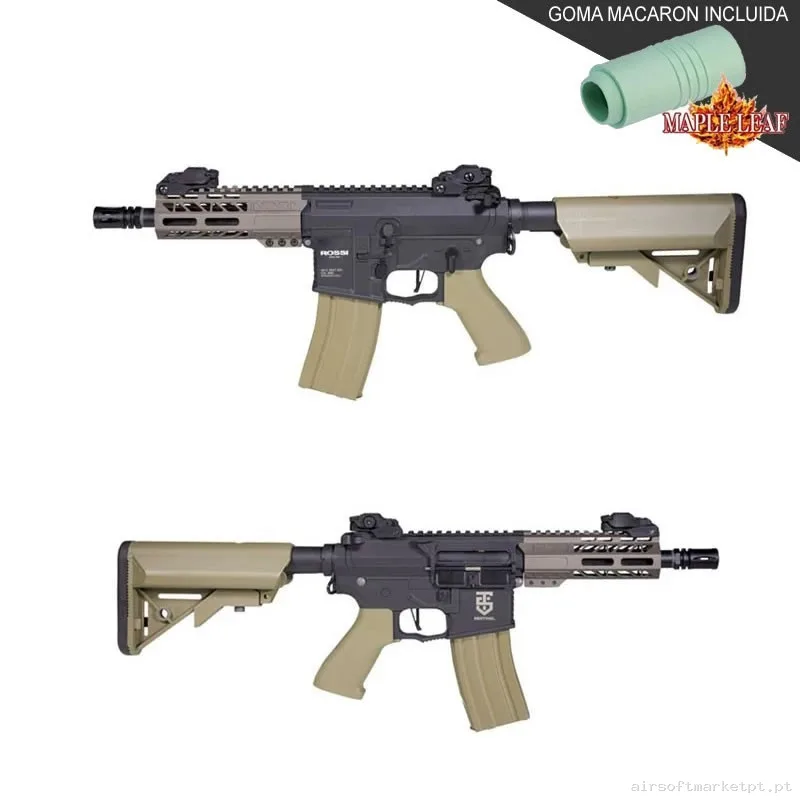 ROSSI M4 SENTINEL OMEGA CON GATILLO ELECTRÓNICO NEGRA/TAN - MEJORADA MAPLE LEAF — Rifles de Assalto (AR/M4/AK) — Airsoft Market PT