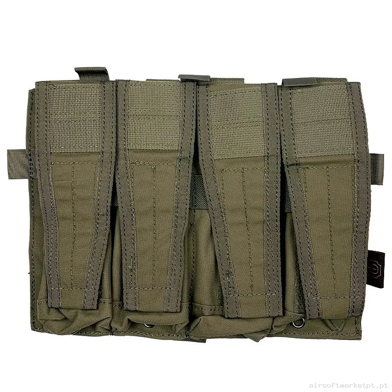 Poche de Magazine Quadruplo Mp5/Mp7 Conquer Cvs Quad SMG Mag Pouch Verde Ranger — Coletes & Rigs — Airsoft Market PT