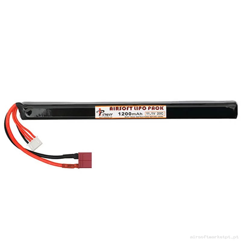 Bateria Lipo Stick Ipower 1200mah 11.1v 20c (T-Plug) — Baterias & Carregadores — Airsoft Market PT