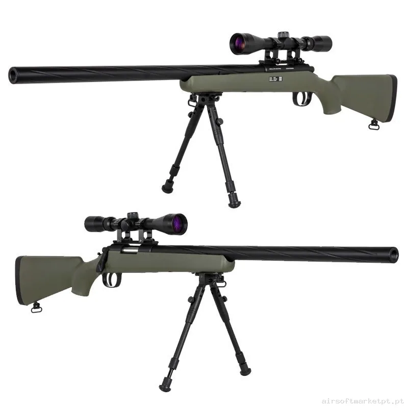 Sniper VSR Specna Arms SA-S12 Core Verde Con Visor + Bipode — Snipers — Airsoft Market PT