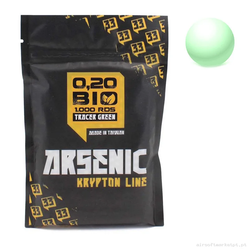 Bolas Arsenic Krypton Bio Trazadora 0.20g 1000 Bbs Verde — Munição (BBs) — Airsoft Market PT