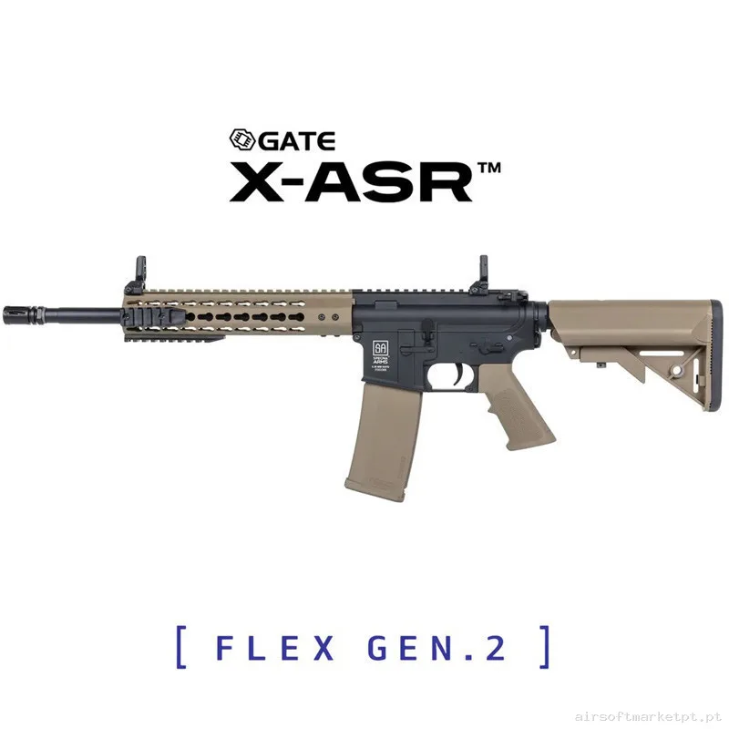 Réplica Specna Arms SA-F02 Flex Gen2 X-ASR Negro Tan — Rifles de Assalto (AR/M4/AK) — Airsoft Market PT