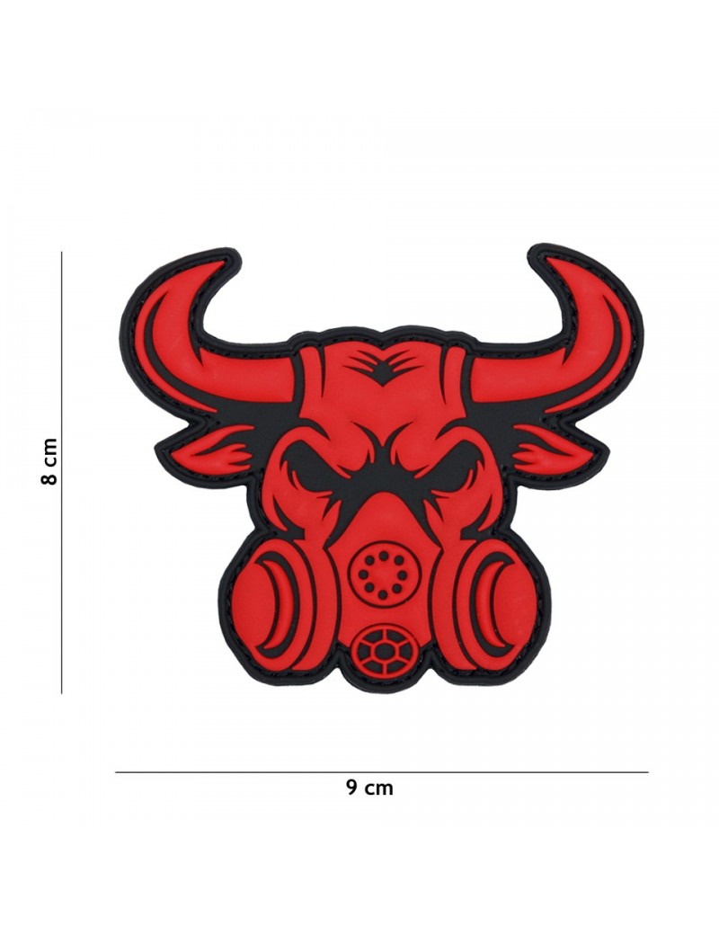 Patch - Gas Mask - Bull - Red — Patches & Decoração — Airsoft Market PT