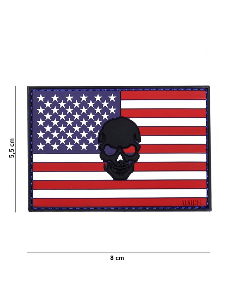 Patch - Flag USA + Skull — Patches & Decoração — Airsoft Market PT
