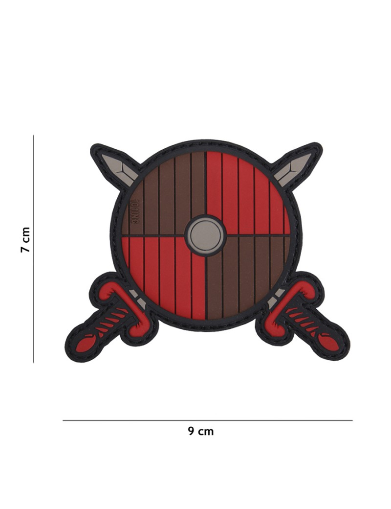 Patch - Viking shield + 2 swords Red & Brown — Patches & Decoração — Airsoft Market PT