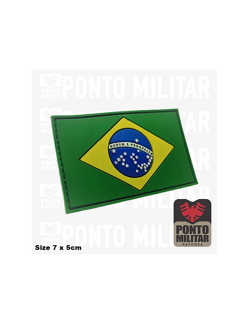 Patch - Brasil Flag [Ponto Militar] — Patches & Decoração — Airsoft Market PT