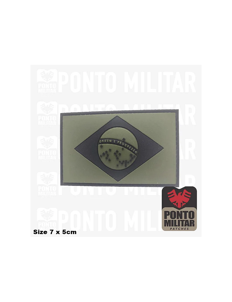 Patch - Brasil Flag - Olive & Black  [Ponto Militar] — Patches & Decoração — Airsoft Market PT