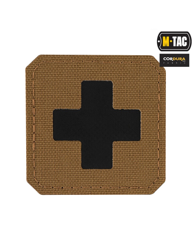Patch - Medic Cross - Coyote & Black [M-TAC] — Patches & Decoração — Airsoft Market PT