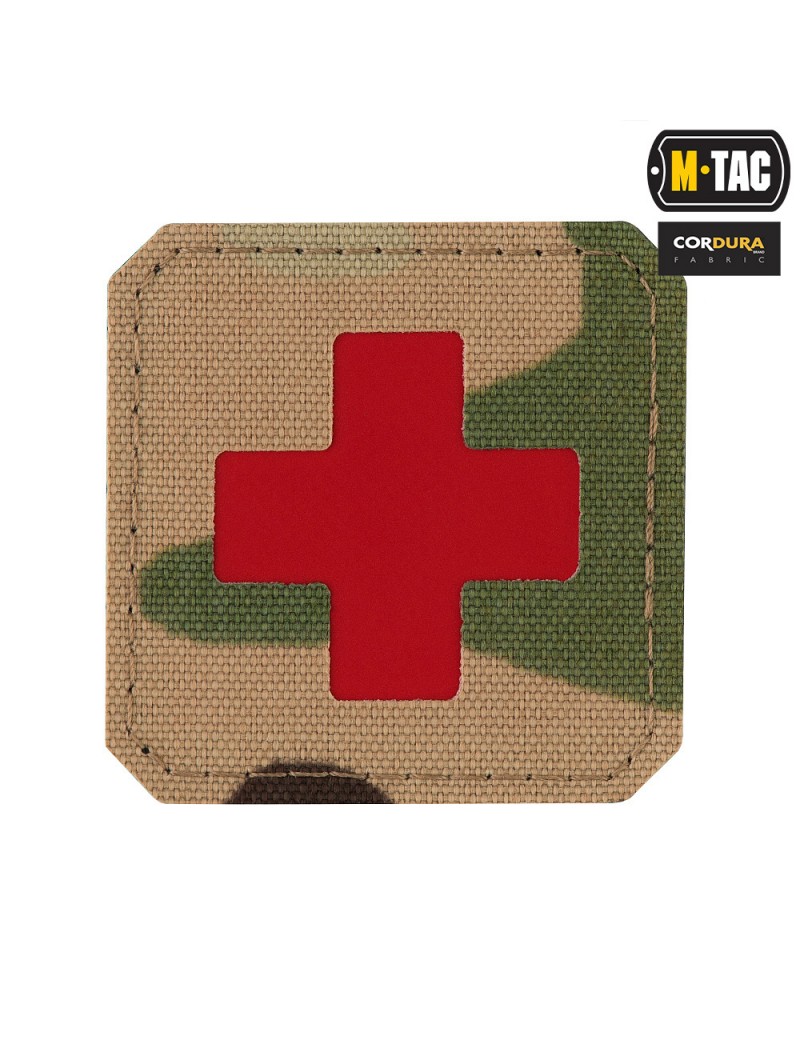 Patch - Medic Cross - Multicam & Red [M-TAC] — Patches & Decoração — Airsoft Market PT