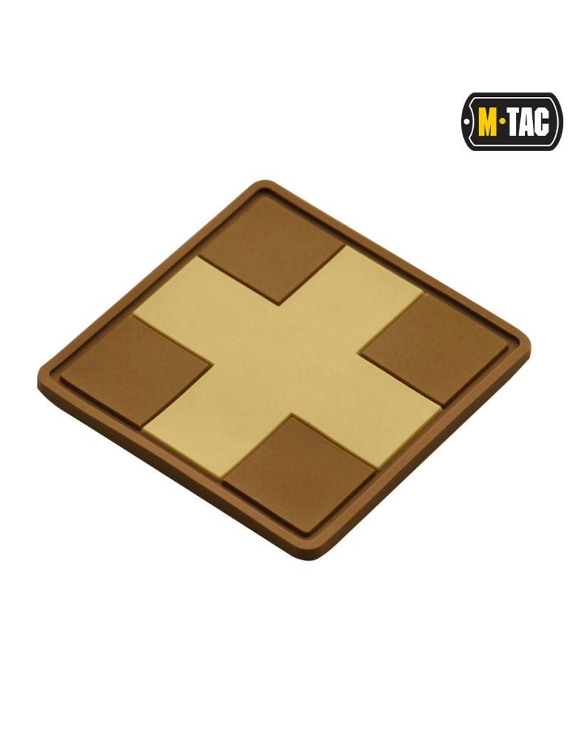 Patch - Medic Cross - Square - Coyote [M-TAC] — Patches & Decoração — Airsoft Market PT