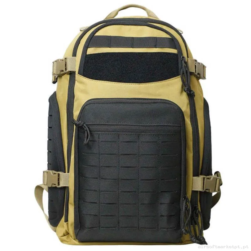 Mochila Tática MOLLE Corte Laser Sixmm Dg Backpack 40l tan/Preto — Sacos & Mochilas — Airsoft Market PT