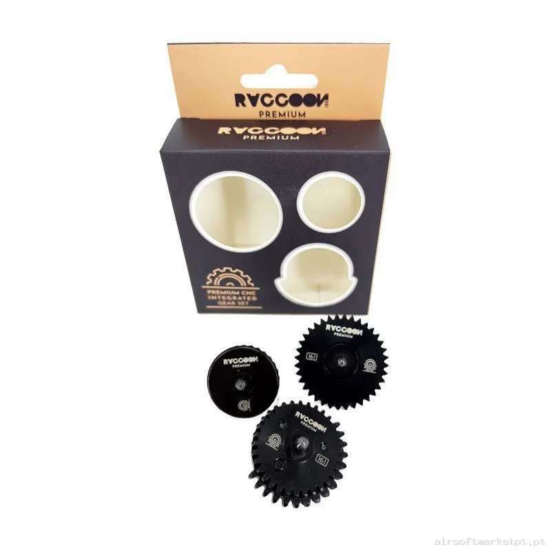 Engranajes 16:1 Premium Raccoon CNC ACERO — Peças Internas (AEG) — Airsoft Market PT