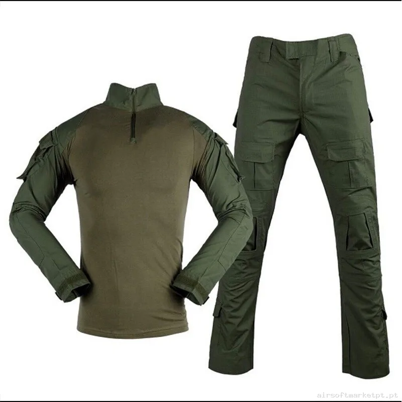 Uniforme Verde OD Con Rodilleras y Coderas - M — Vestuário (Fardas) — Airsoft Market PT