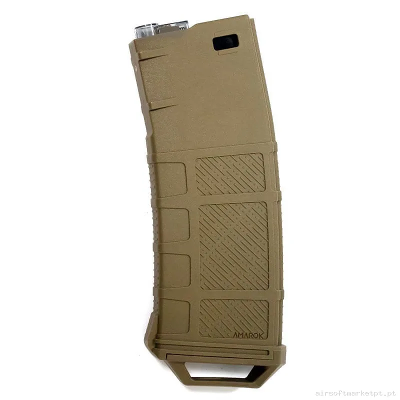 Magazine Réplica Midcap M4 Amarok Fast Feed A9 Polímero 250 Bbs tan/Gris — Carregadores / Magazines — Airsoft Market PT