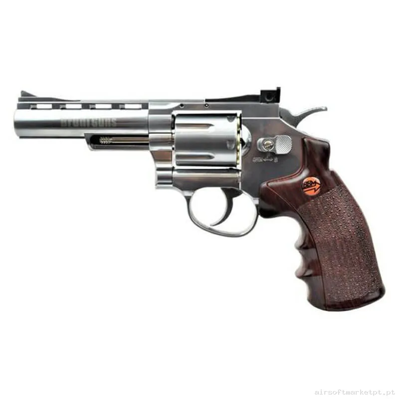 Airgun CO2 4.5mm Revólver Bruni 4" Full Metal BR-701S Prata — Pistolas — Airsoft Market PT