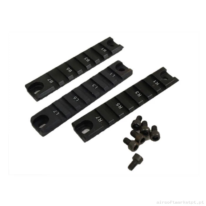 Rail externo G36 Oem 7 Slot preto Pack 3u — Acessórios & Componentes — Airsoft Market PT