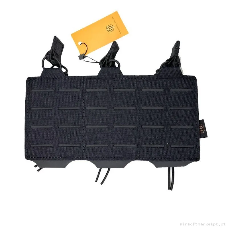 Pouch Portacargador Triple M4 Conquer Corte Láser Negro — Coletes & Rigs — Airsoft Market PT