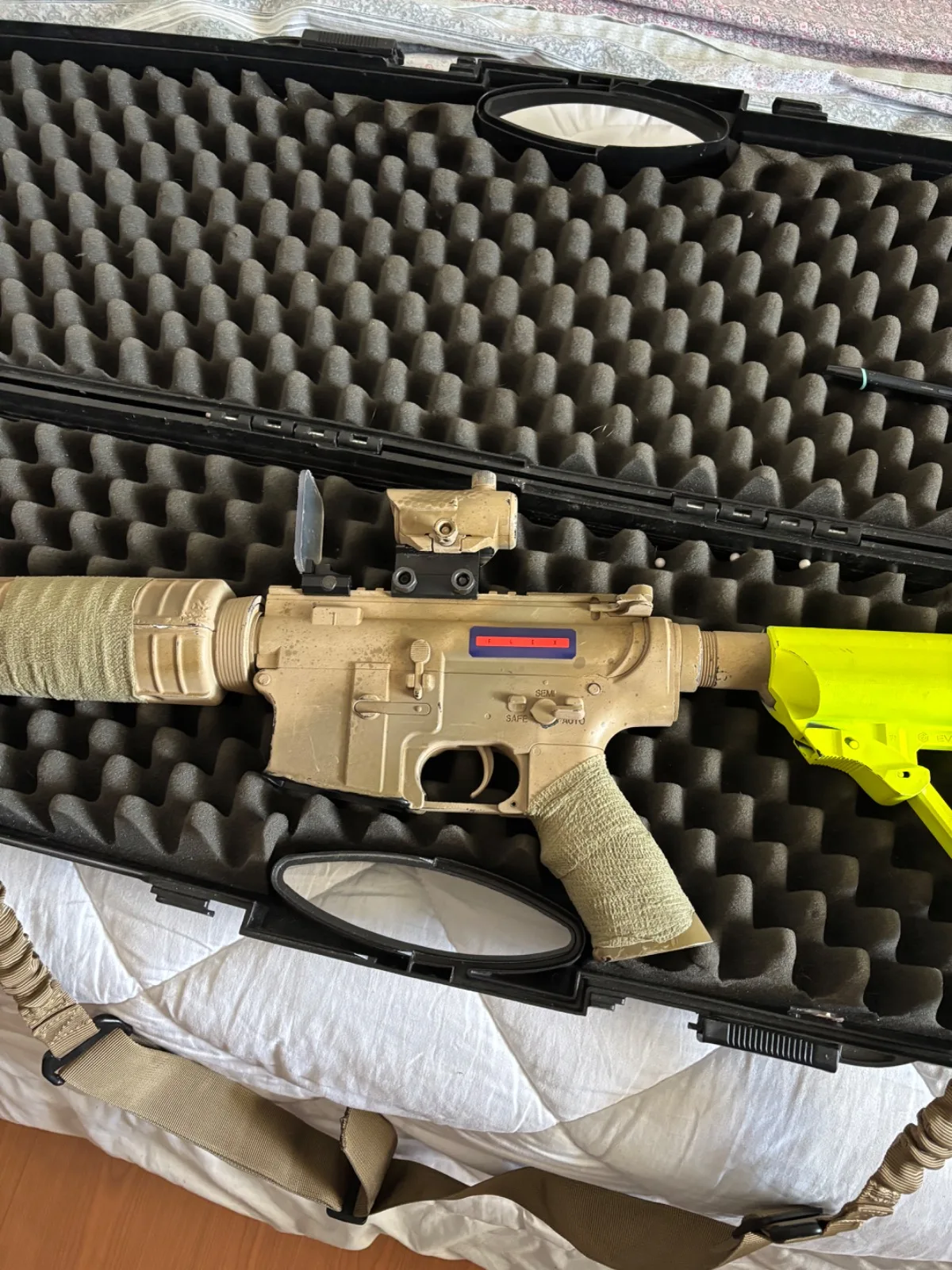 M4A1 ICS Airsoft (Split Gearbox) + Mira Red/Green Dot + Coronha Evolution - foto 2
