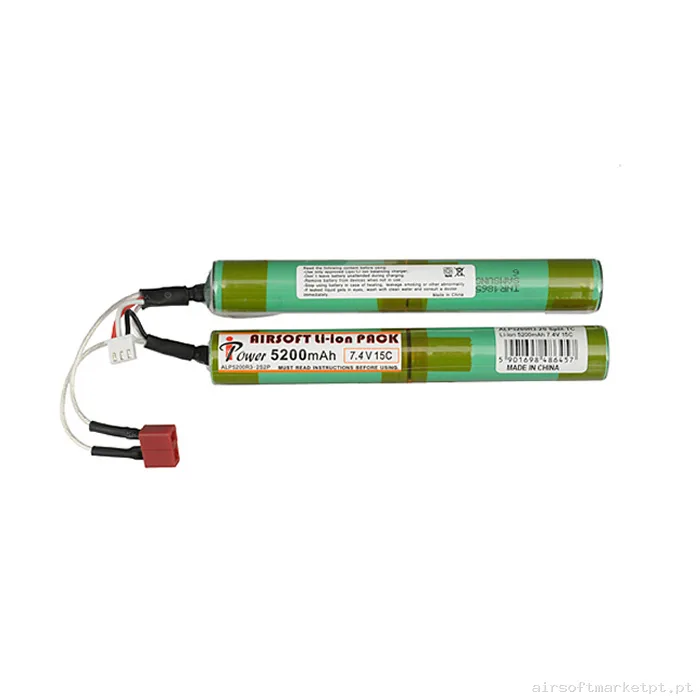 Bateria Li-Ion Nunchuk Dupla Ipower 5200mah 7.4v 15c (T-Plug) — Baterias & Carregadores — Airsoft Market PT