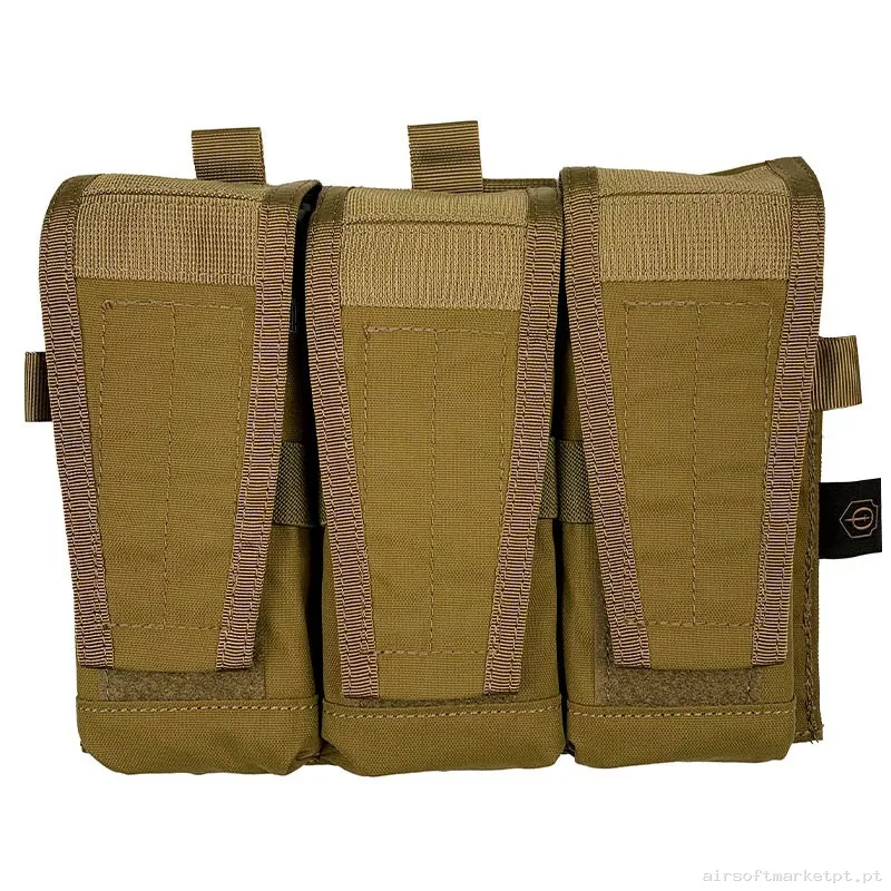 Pouch Magazine Pouch Triplo M4 Conquer Cvs Triplo Rifle Mag Pouch coyote Brown — Coletes & Rigs — Airsoft Market PT