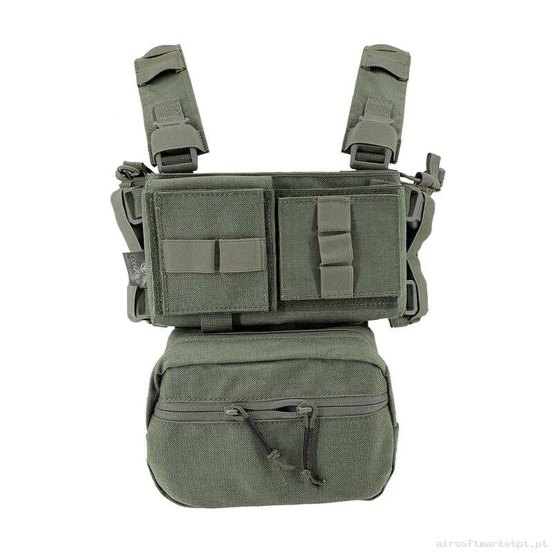 Chaleco Chest Rig Conquer Mini Chest Rig Ranger Green — Coletes & Rigs — Airsoft Market PT