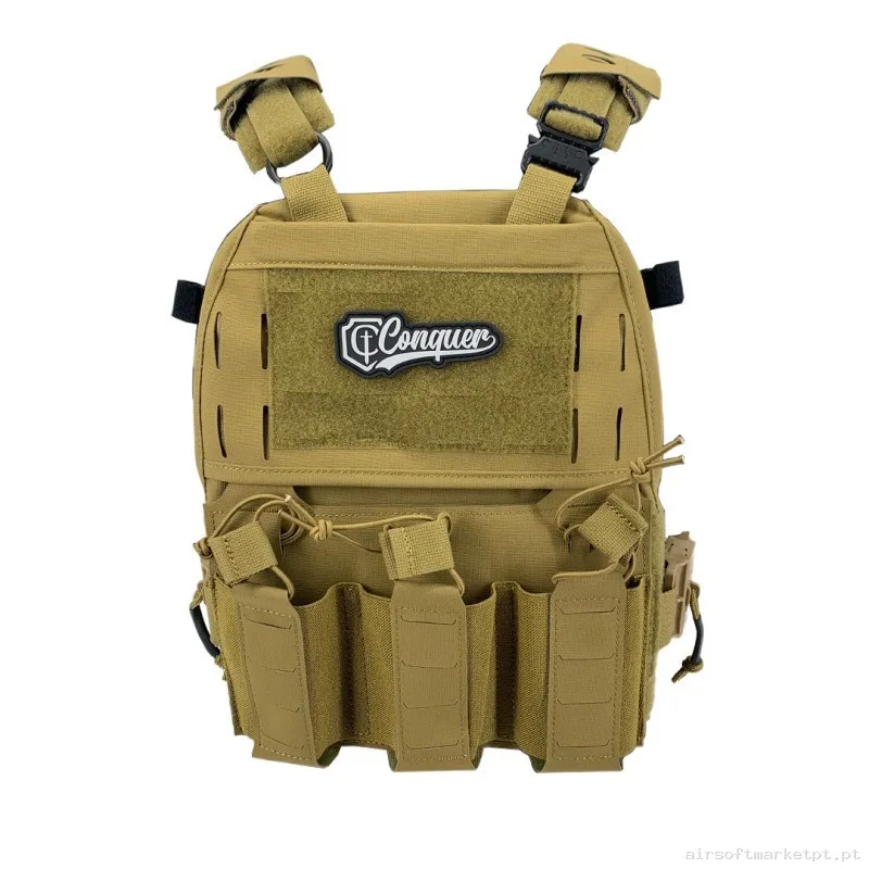 Chaleco Conquer MTPC COYOTE — Coletes & Rigs — Airsoft Market PT