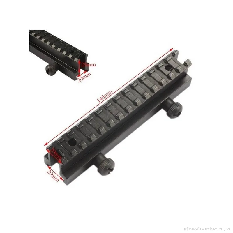 Rail Elevador Metálico 145 mm Perfil Alto — Miras & Ópticas — Airsoft Market PT