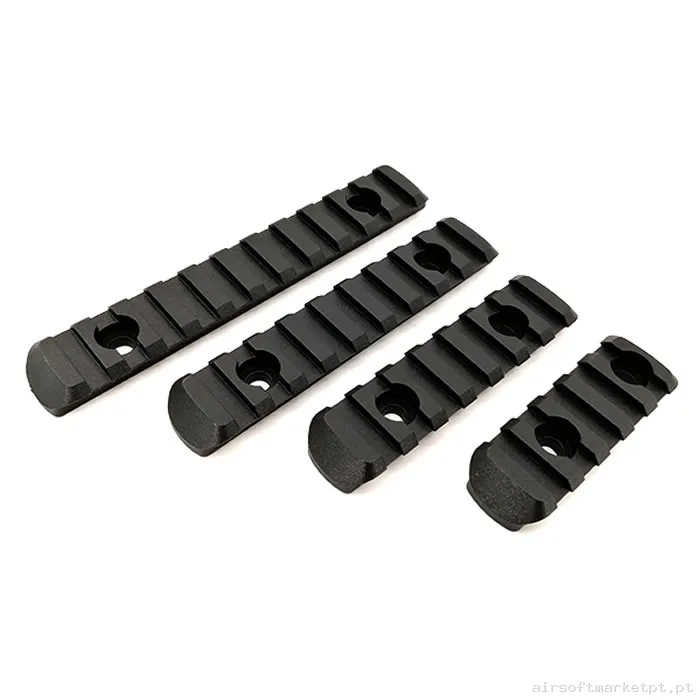 Rail Externo M-Lok Raccoon Rrl003 5/7/9/11 Slot preto Pacote 4u — Acessórios & Componentes — Airsoft Market PT