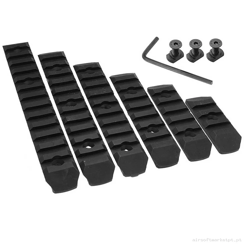 Externo Trilho M-Lok BO Manufacture negro Pack 6u — Acessórios & Componentes — Airsoft Market PT
