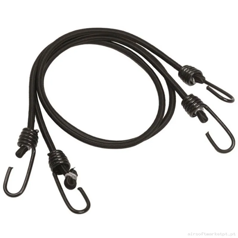 Corda Polvo Mil-Tec Cords Elásticos de Choque com Gancho preto Pacote 2u — Acessórios & Componentes — Airsoft Market PT