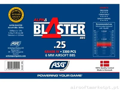 Bbs muniçao 0,25 PVC Alpha Blaster ASG — Munição (BBs) — Airsoft Market PT (foto 3)